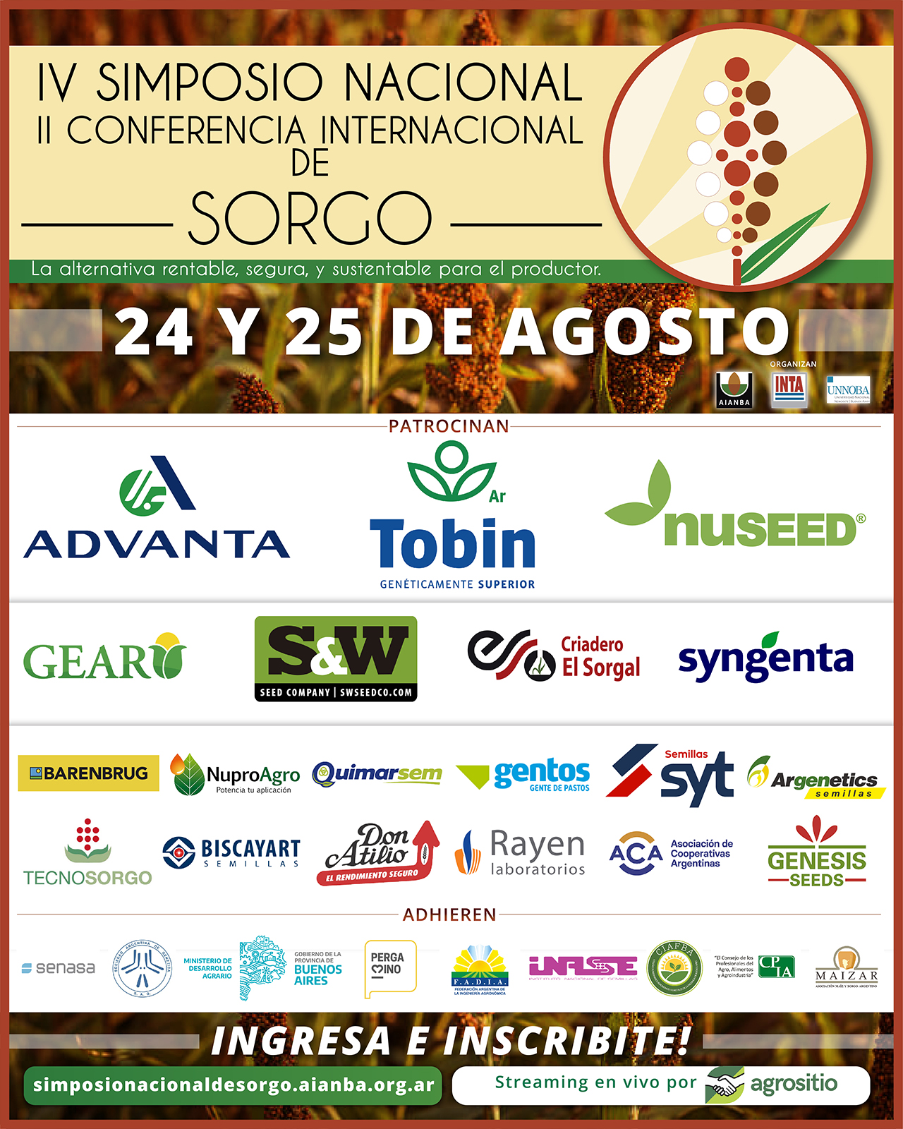 IV SIMPOSIO NACIONAL DE SORGO, y II CONFERENCIA INTERNACIONAL